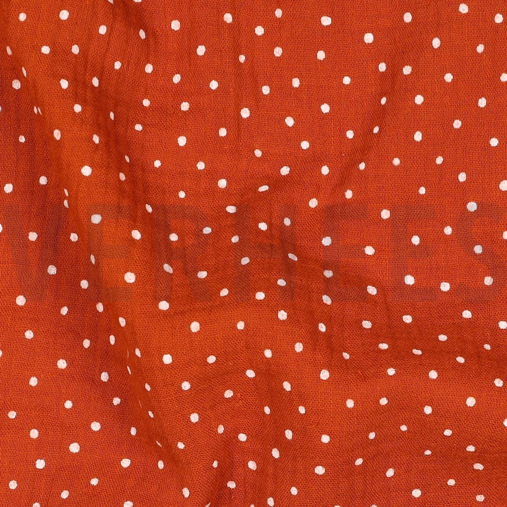 DOUBLE GAUZE LITTLE DOTS RUST #2