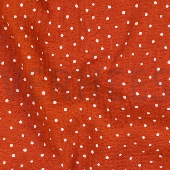DOUBLE GAUZE LITTLE DOTS RUST #7