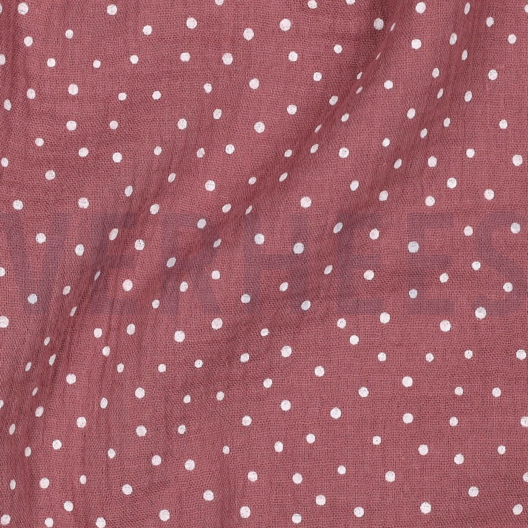 DOUBLE GAUZE LITTLE DOTS ROSEWOOD #2