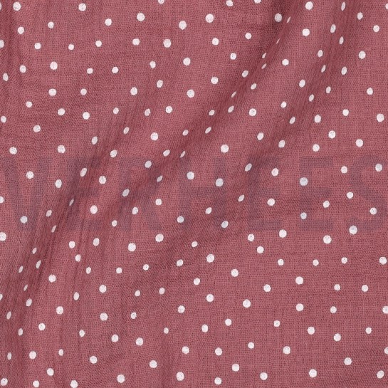 DOUBLE GAUZE KLEINE STIPPEN ROZENHOUT #7