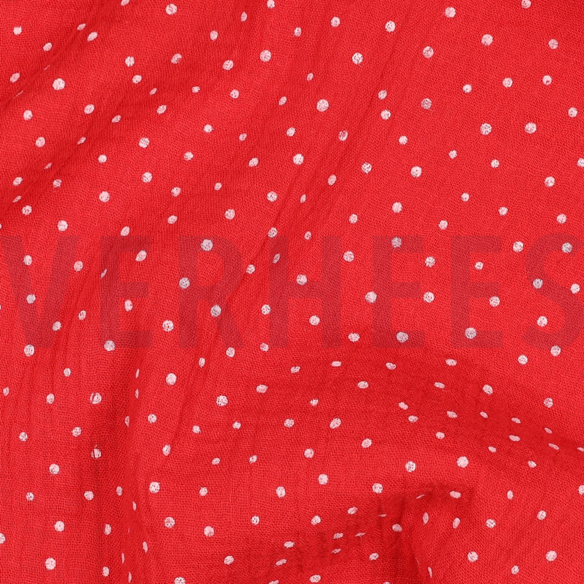 DOUBLE GAUZE LITTLE DOTS RED (high resolution) #2