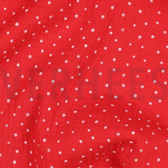 DOUBLE GAUZE LITTLE DOTS RED #7
