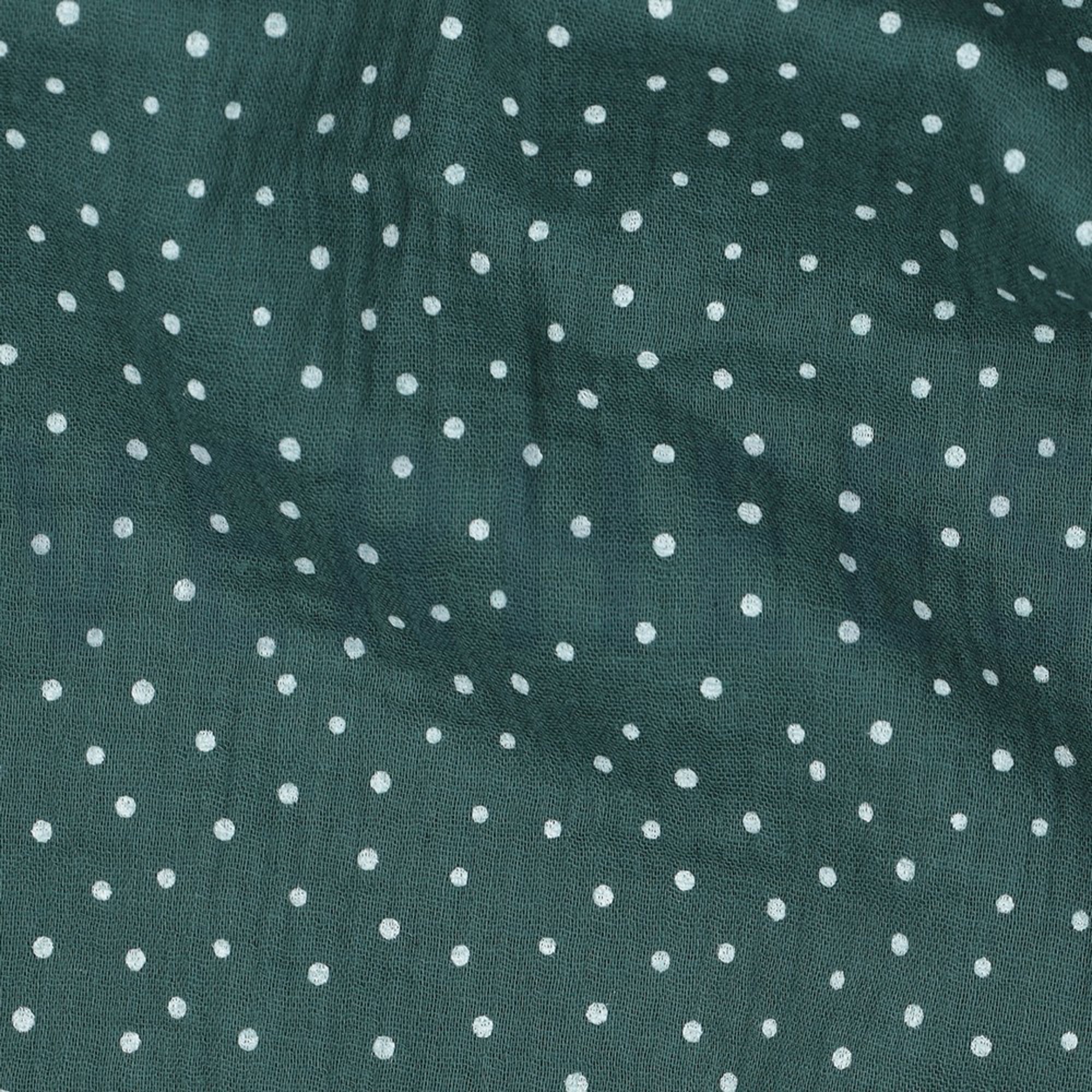 DOUBLE GAUZE LITTLE DOTS DARK GREEN (high resolution) #2