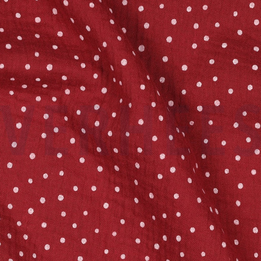 DOUBLE GAUZE LITTLE DOTS BERRY #2