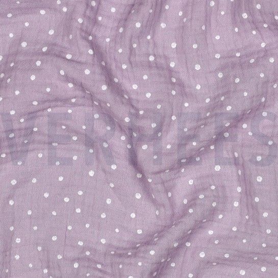 DOUBLE GAUZE LITTLE DOTS OLD LILAC #7
