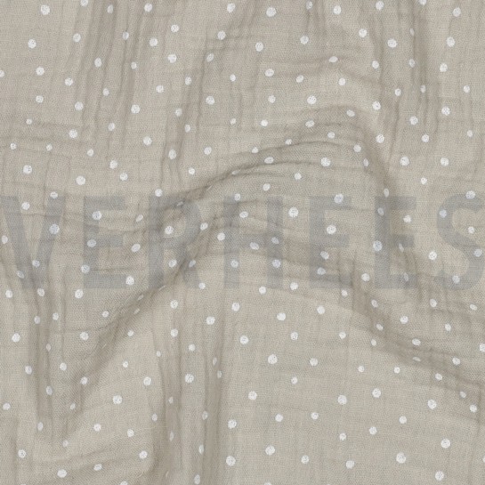 DOUBLE GAUZE LITTLE DOTS LIGHT SAND #7