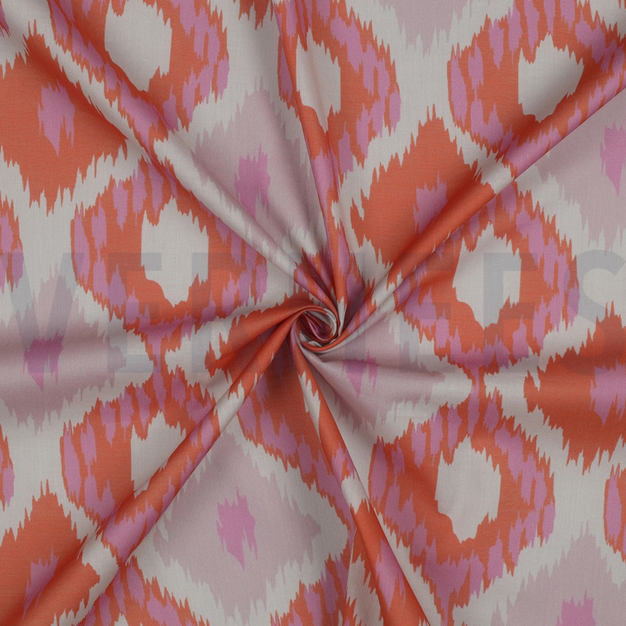 COTTON VOILE DIGITAL IKAT PINK ORANGE (high resolution) #2