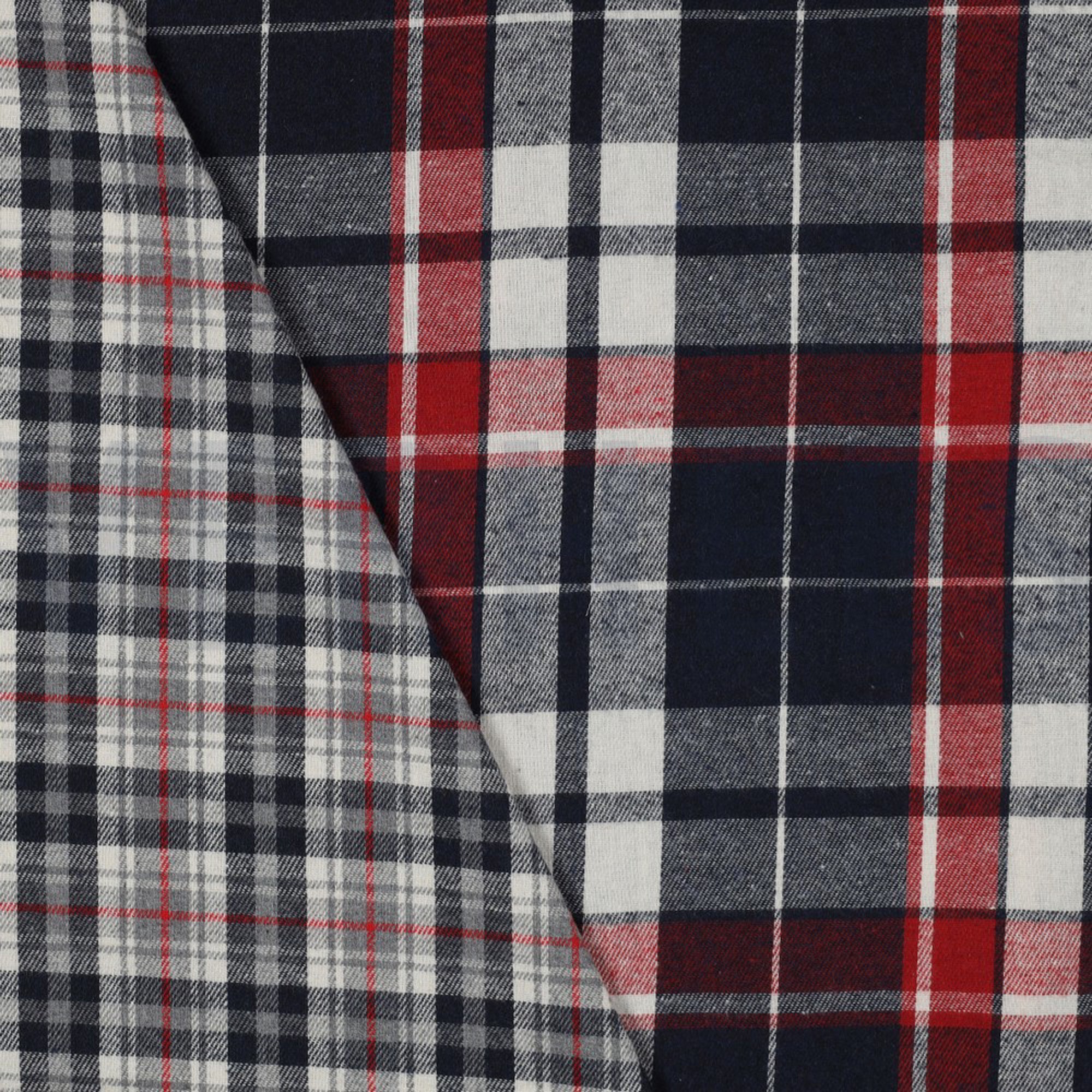 BRUSHED CHECKS YARN DYED NAVY/ECRU/RED (high resolution) #2