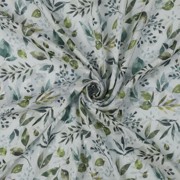 VISCOSE DOBBY DIGITAL LEAVES WHITE (thumbnail) #2
