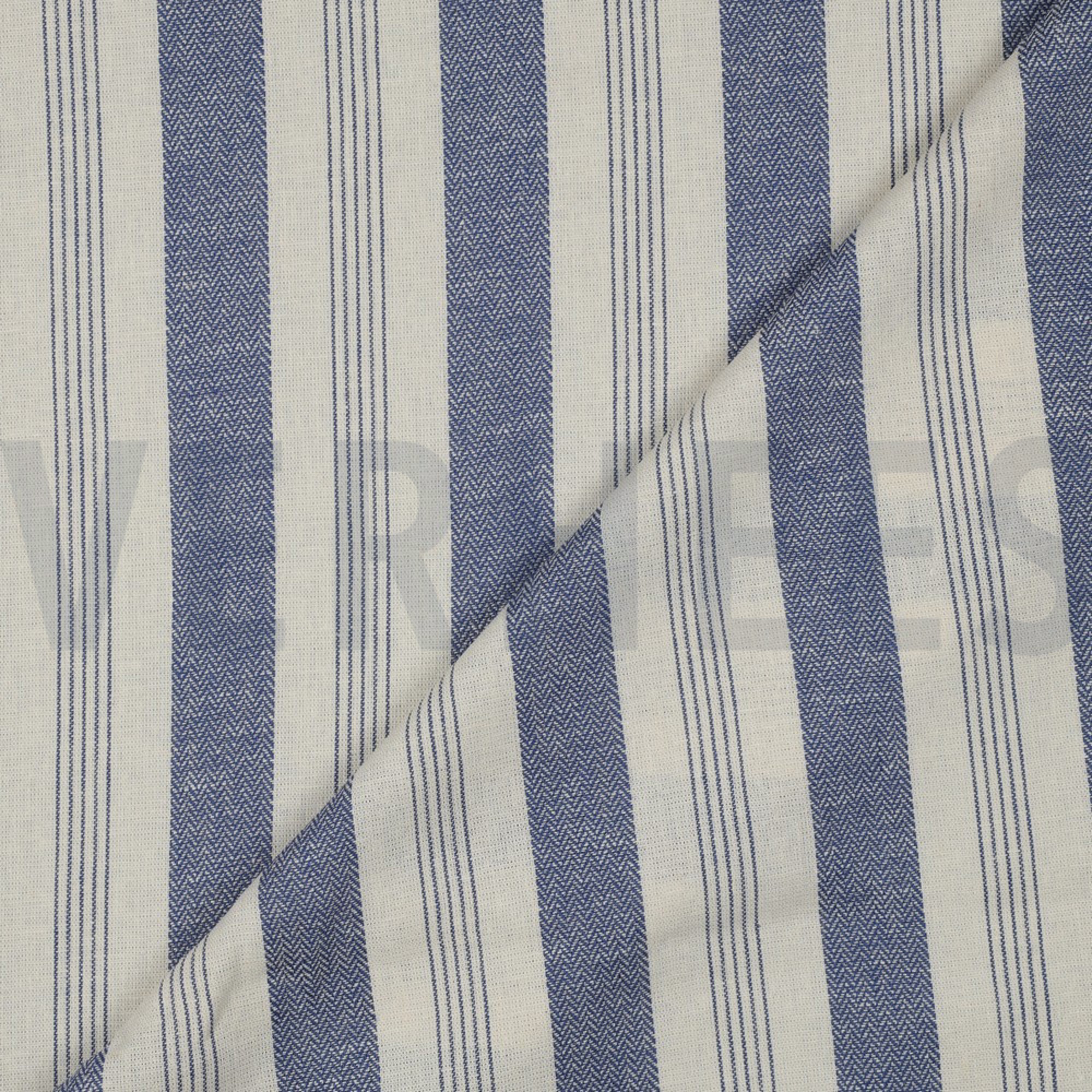 LINEN VISCOSE YARN DYED STRIPES BLUE (high resolution) #2