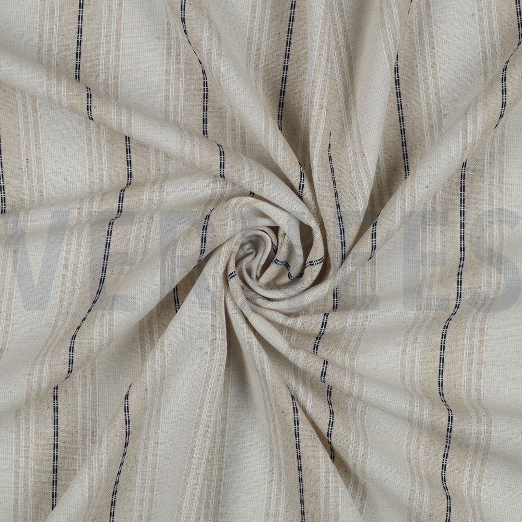 LINEN VISCOSE STRIPE NAVY #2