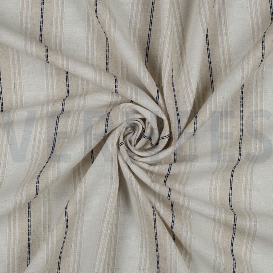 LEINEN VISKOSE STREIFEN MARINEBLAU #7