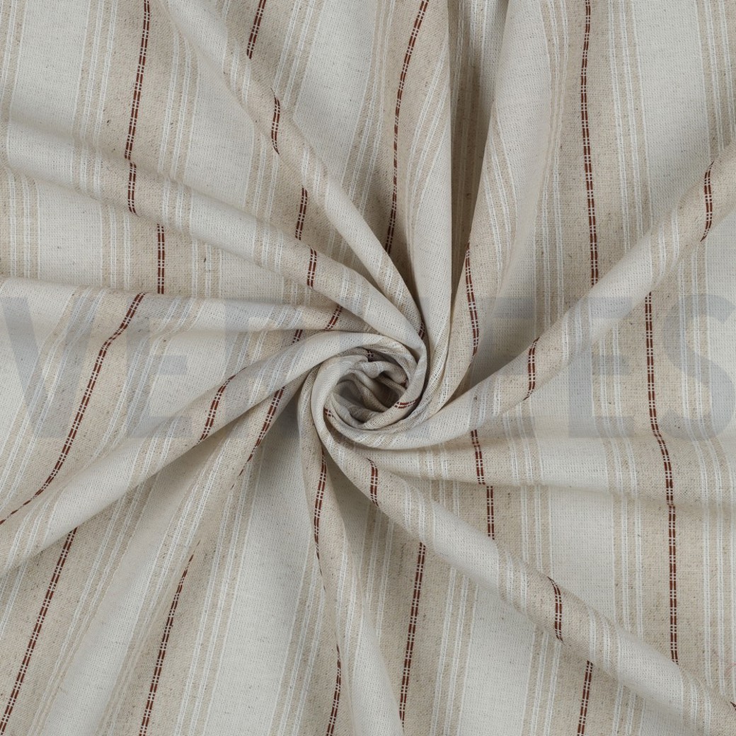 LINEN VISCOSE STRIPE BROWN #2