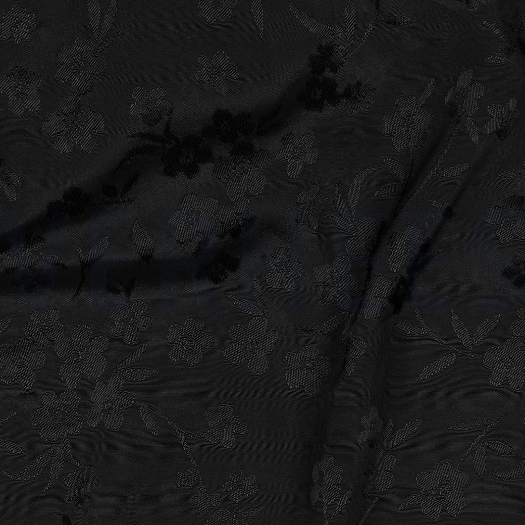 VISCOSE JACQUARD FLOWERS BLACK #2