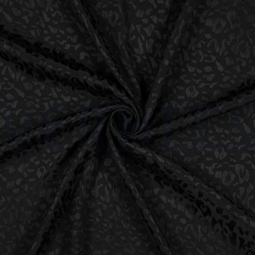 VISCOSE JACQUARD ANIMAL SKIN BLACK #2