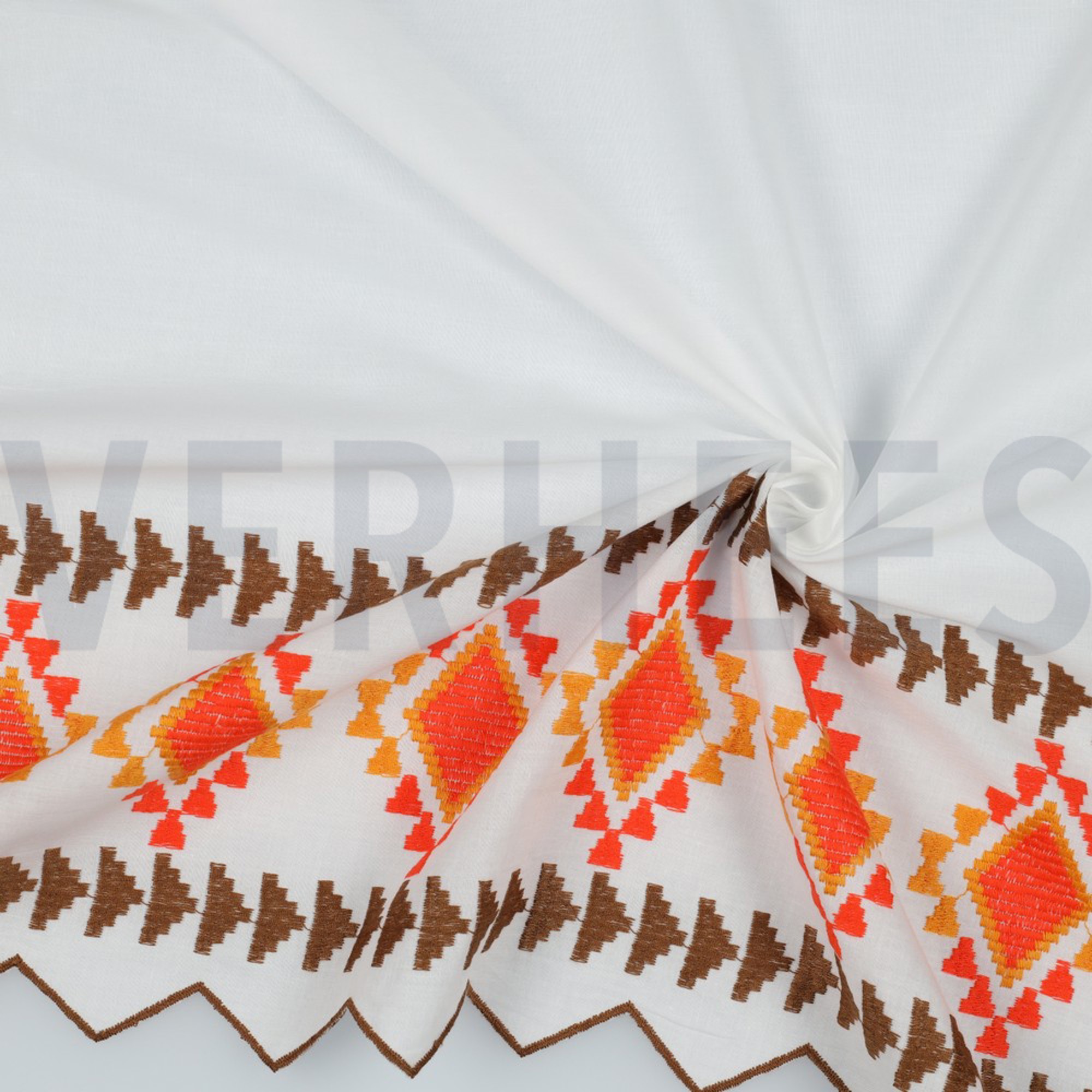 COTTON VOILE EMBROIDERY 1-SIDE WHITE / BROWN (high resolution) #2