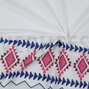 COTTON VOILE EMBROIDERY 1-SIDE WHITE / BLUE (thumbnail) #2