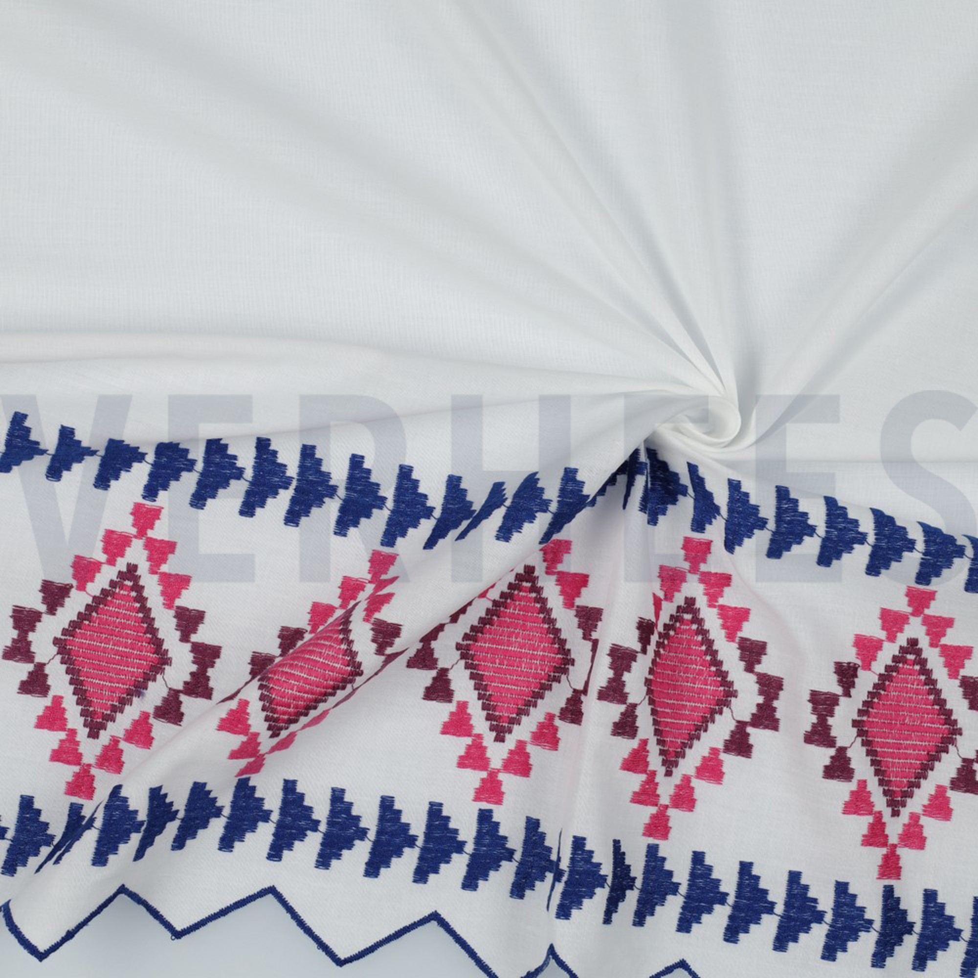 COTTON VOILE EMBROIDERY 1-SIDE WHITE / BLUE (high resolution) #2