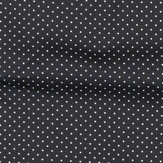 BAUMWOLLE POPELINE KLEINE PUNKTE SCHWARZ #7
