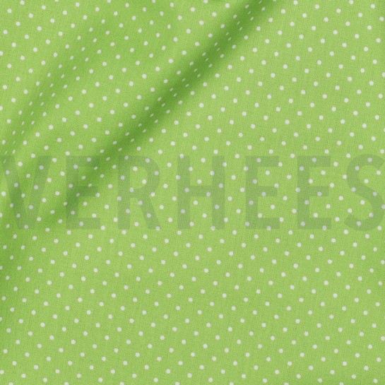 KATOENEN POPLIN KLEINE STIPPEN LIMOEN #7