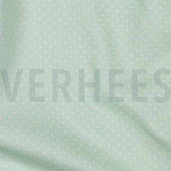 KATOENEN POPLIN KLEINE STIPPEN MINT #7