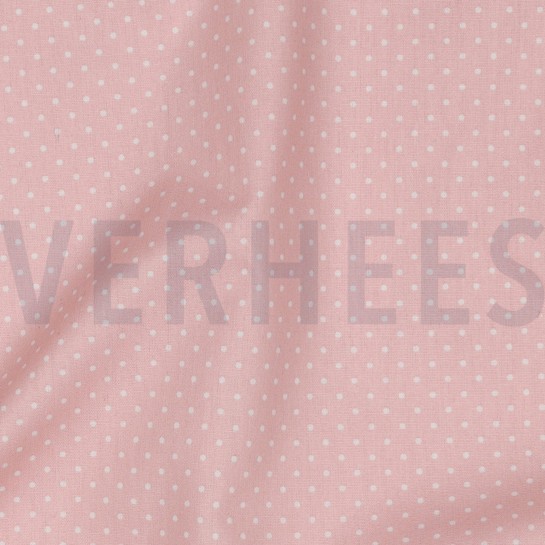 KATOENEN POPLIN KLEINE STIPPEN OUDROZE #7