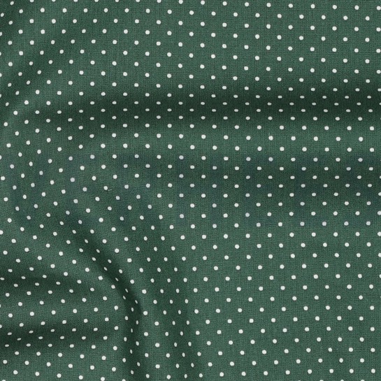 KATOENEN POPLIN KLEINE STIPPEN DONKERGROEN #7