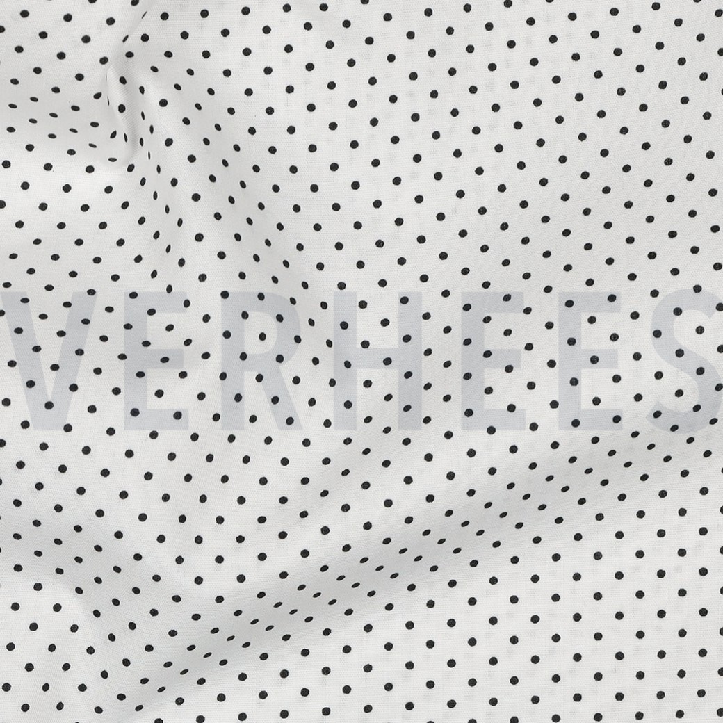 POPLIN PETIT DOTS WHITE/BLACK #2