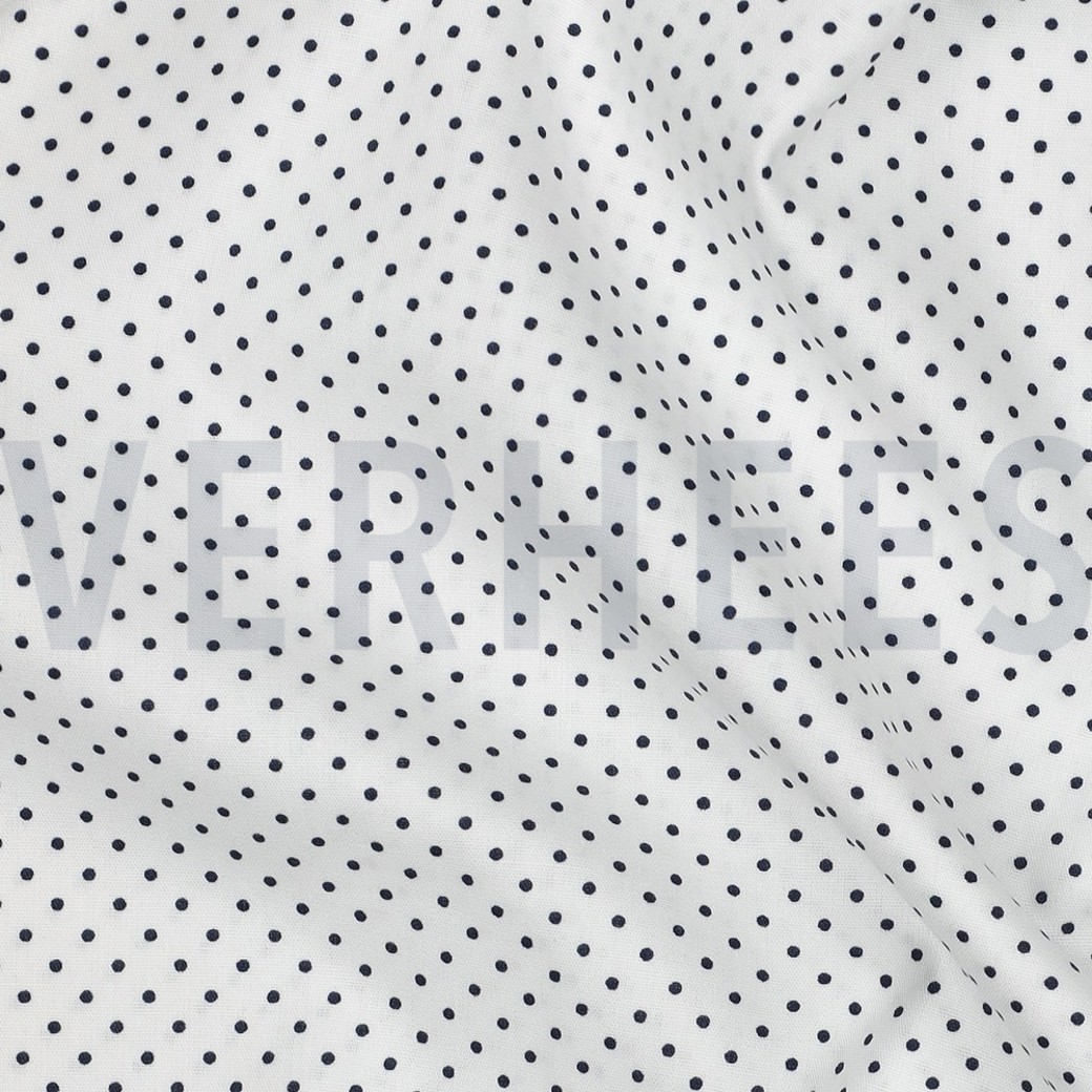 POPLIN PETIT DOTS WHITE/NAVY #2