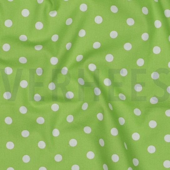 BAUMWOLLE POPELINE PUNKTE LIMETTE #7