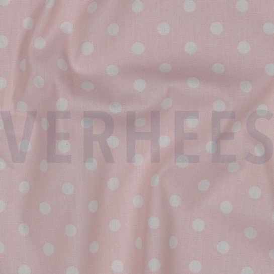 BAUMWOLLE POPELINE PUNKTE HELLROSA #7