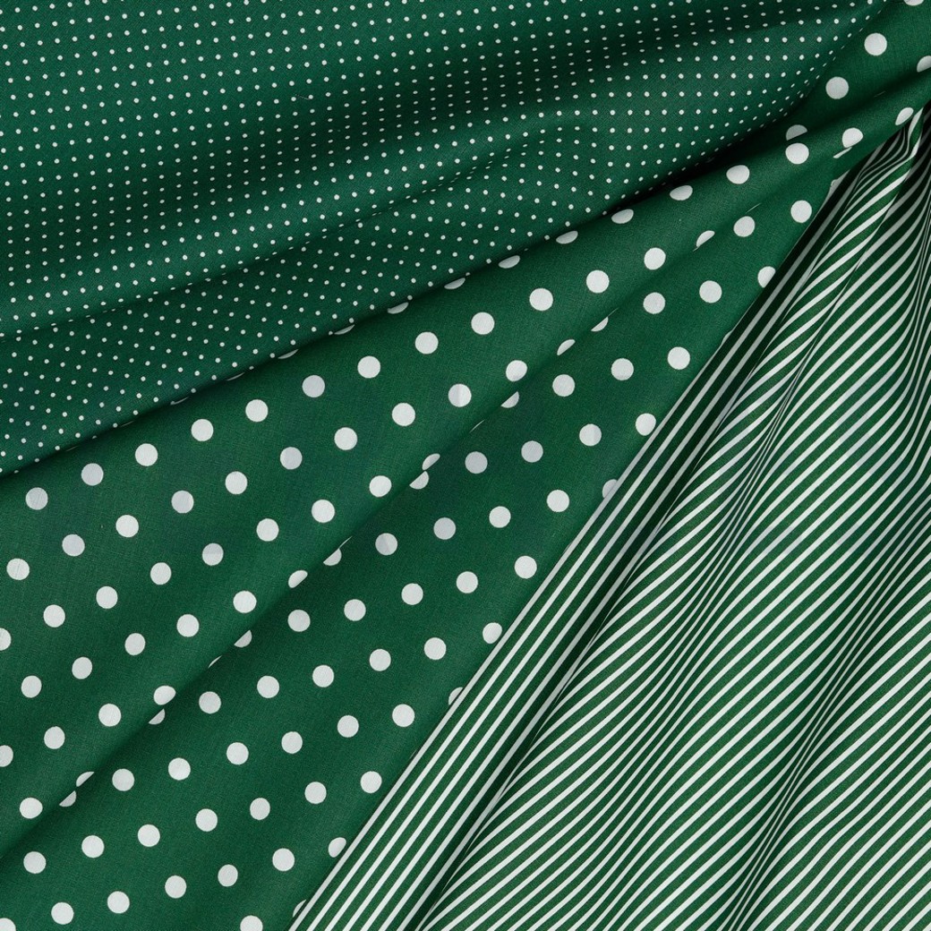 POPLIN DOTS DARK GREEN #2