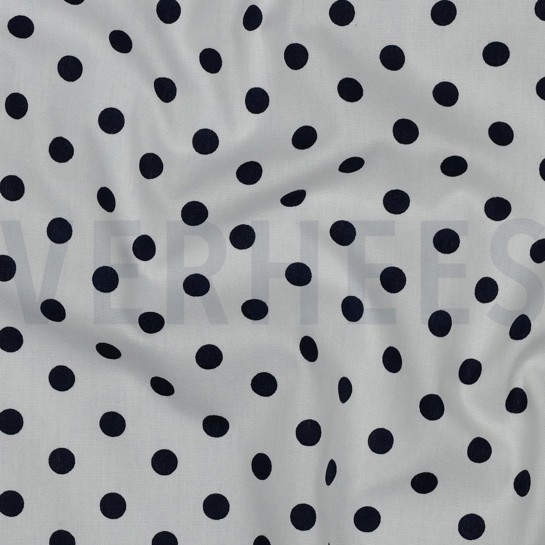 POPLIN DOTS WHITE/NAVY #7