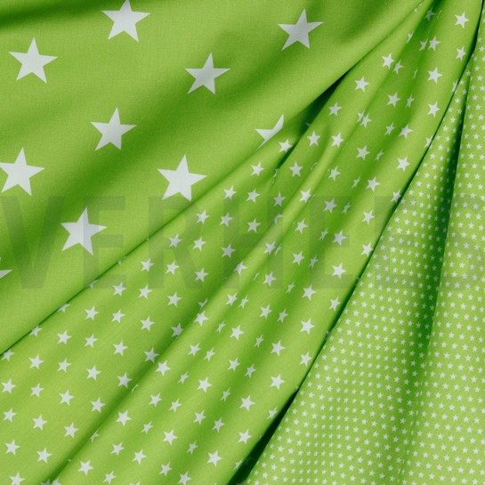 KATOENEN POPLIN STERREN LIMOEN #7