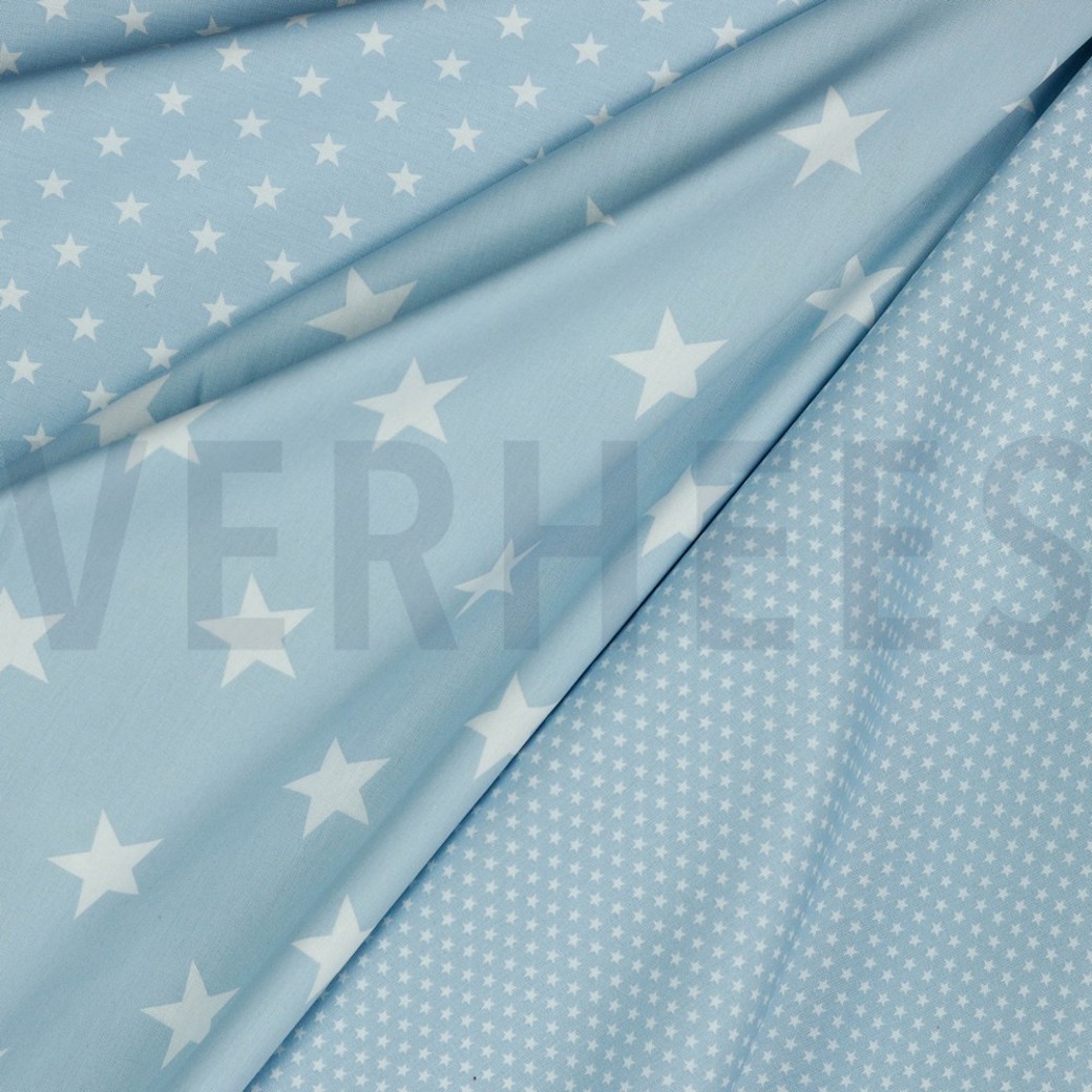 POPLIN STARS LIGHT BLUE #2