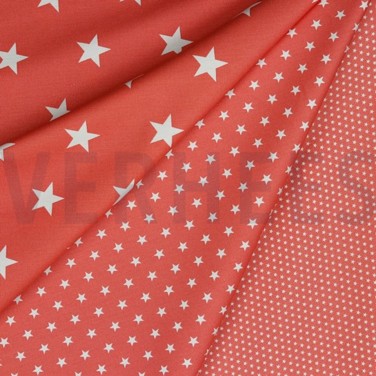 POPLIN STARS CORAL #7