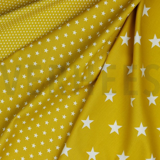 BAUMWOLLE POPELINE STERNE OCKER #7