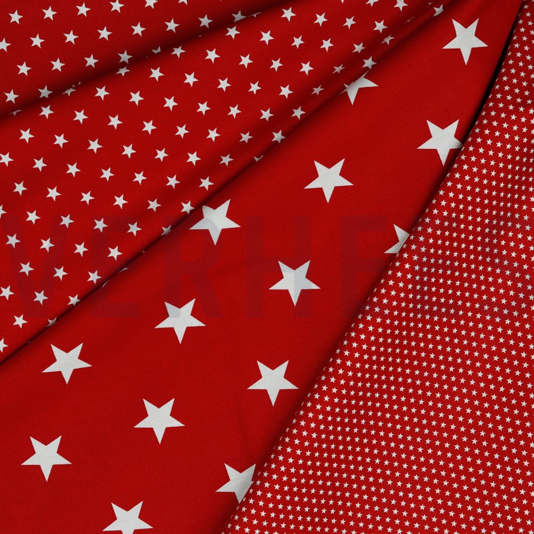POPLIN PETIT STARS RED #2