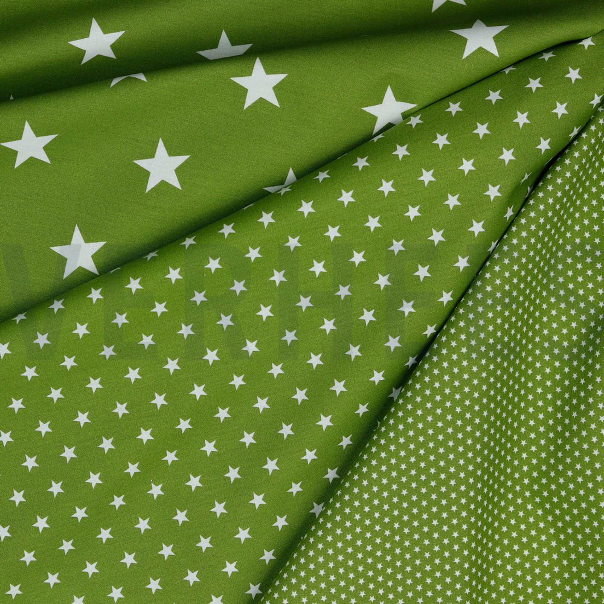 POPLIN PETIT STARS GREEN (high resolution) #2