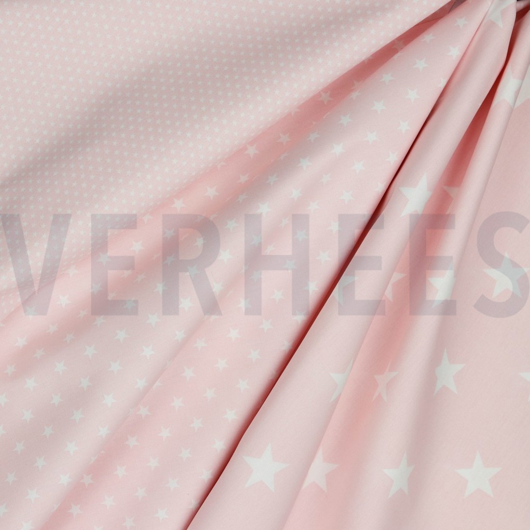POPLIN PETIT STARS LIGHT ROSE #2