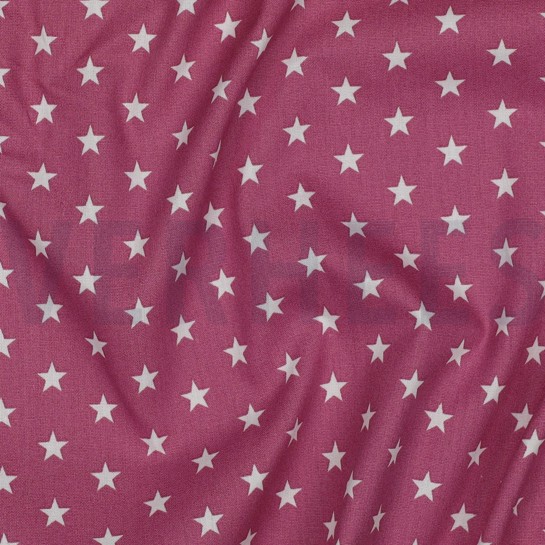 KATOENEN POPLIN KLEINE STERREN MAUVE #7