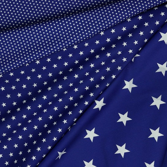 POPLIN MINI STARS COBALT #7