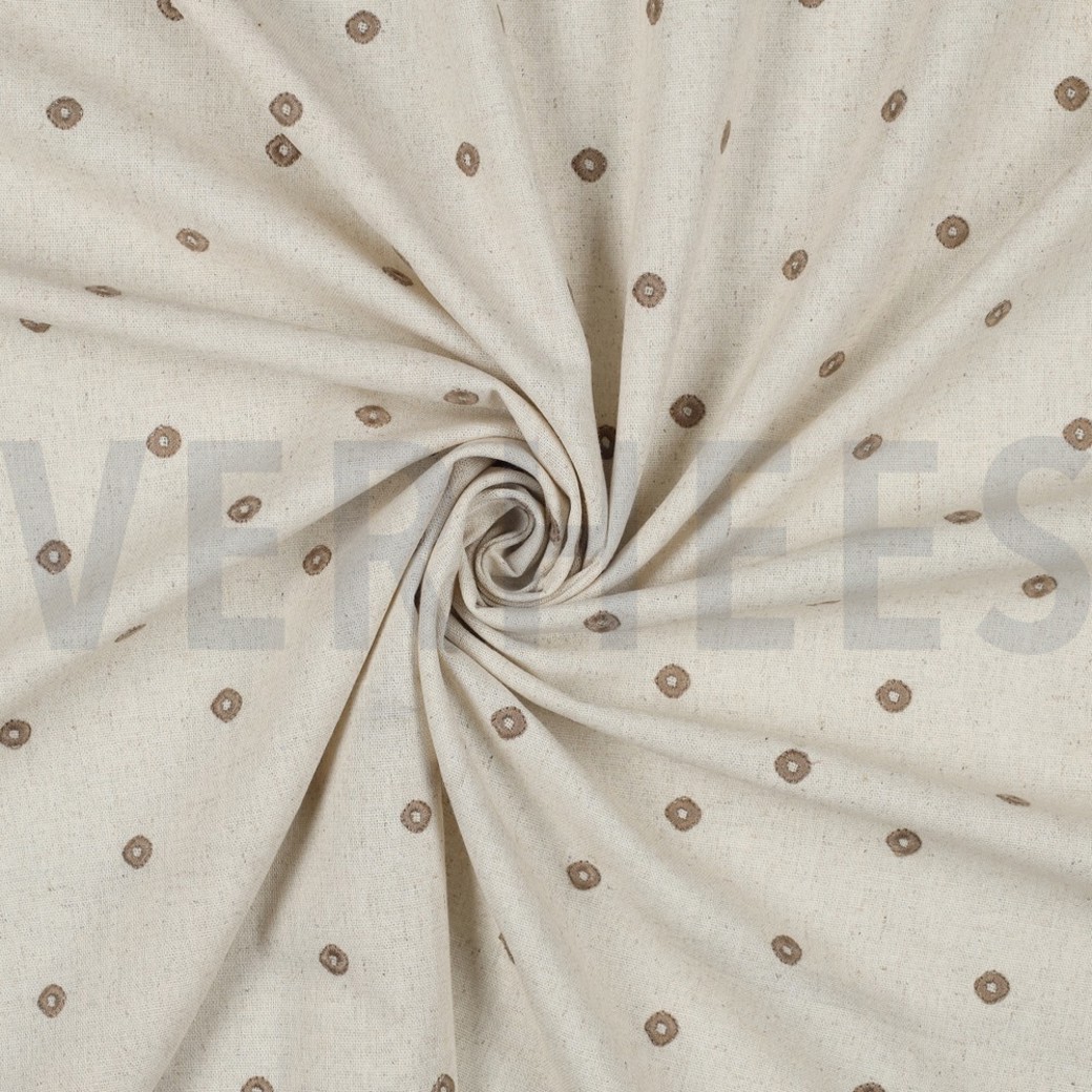 LINEN VISCOSE EMBROIDERY SQUARE SAND #2