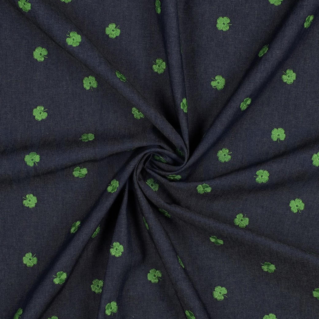 JEANS EMBROIDERY CLOVER INDIGO #2