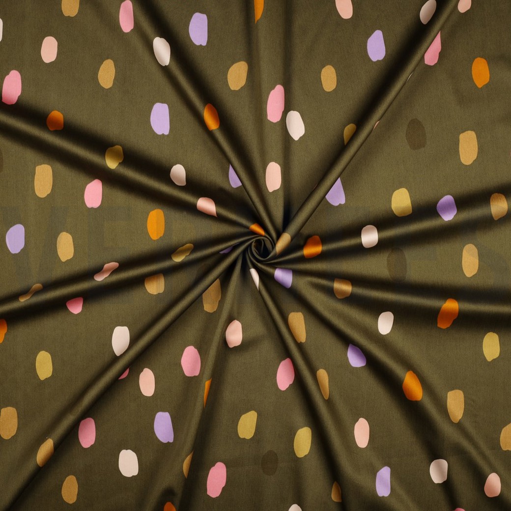 COTTON SATIN SUMMER SPOT MOSS GREEN #2