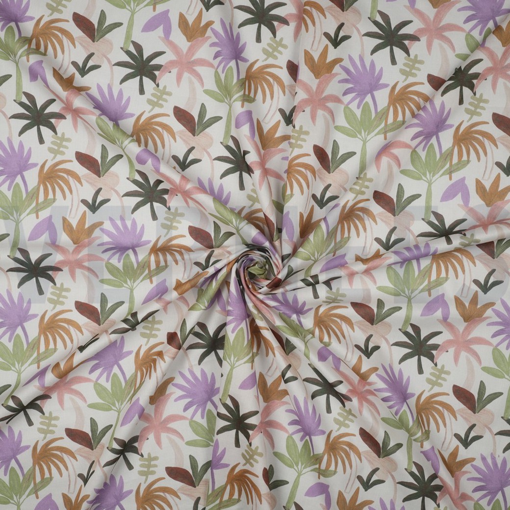 COTTON VOILE DIGITAL PALM HAVEN LILAC #2