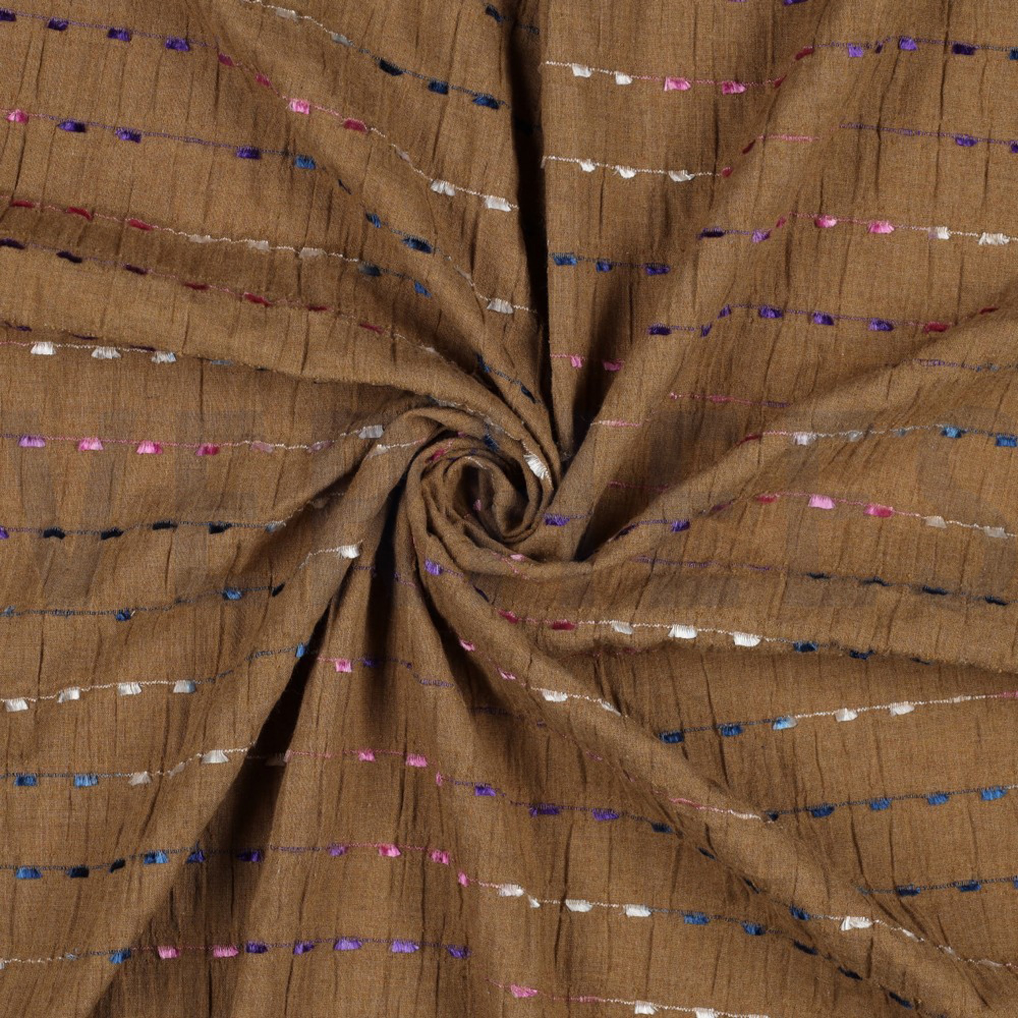 CRINKLE COTTON DOBBY STRIPE CAMEL (high resolution) #2