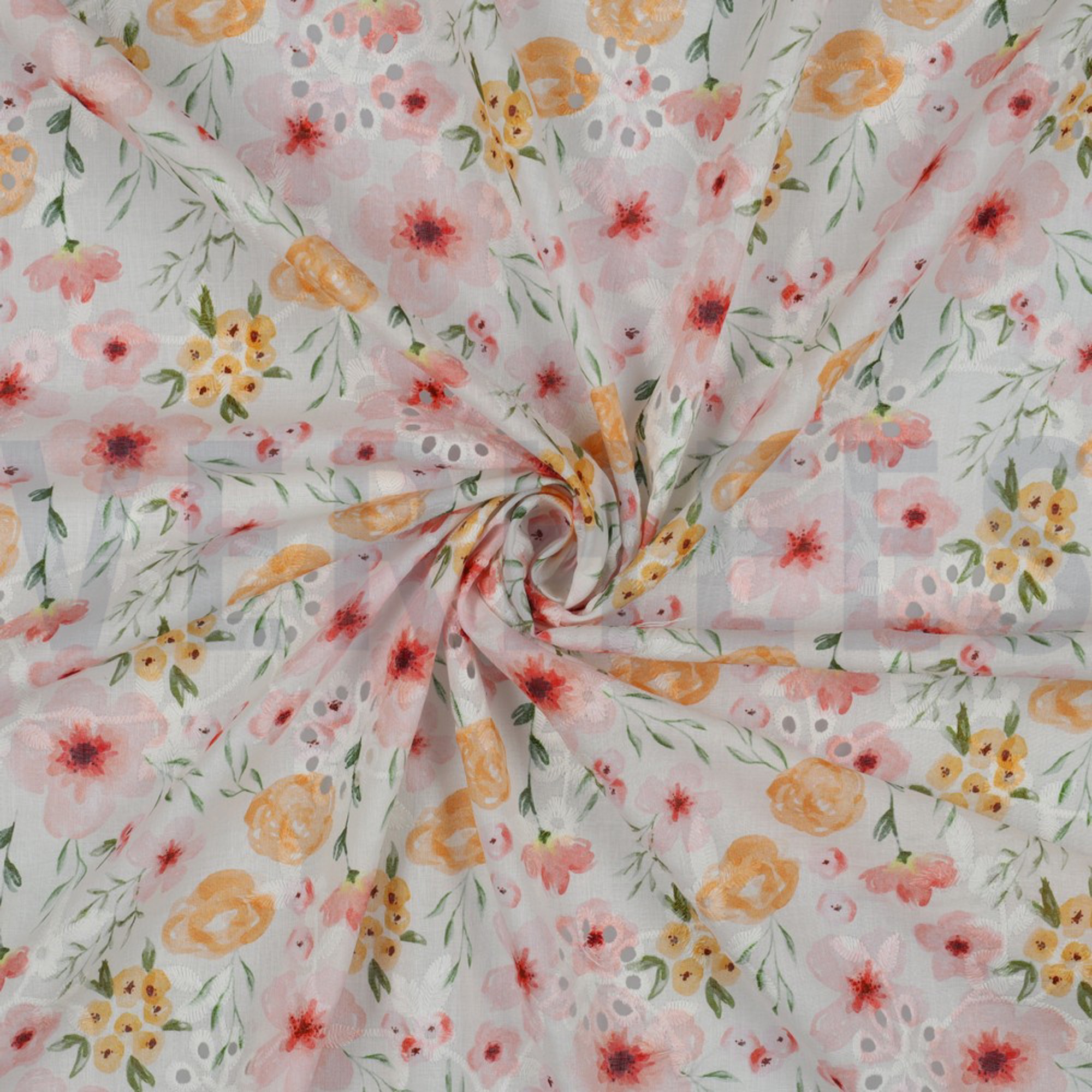 COTTON EMBROIDERY DIGITAL FLOWERS WHITE (high resolution) #2