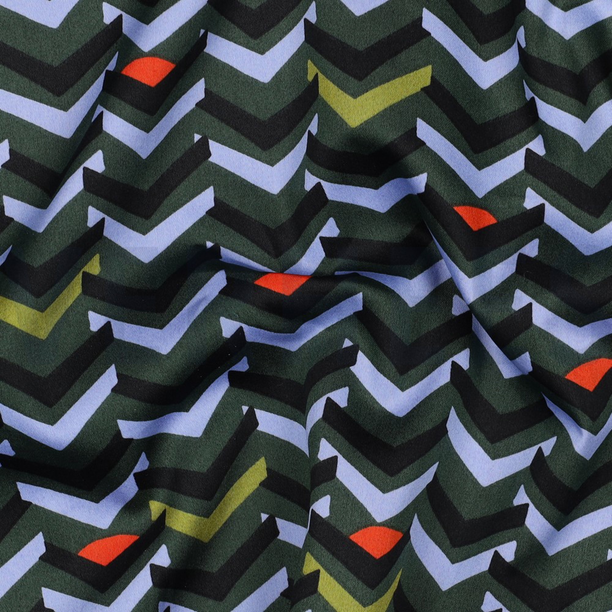 COTTON SATIN GEOMETRIC DARK GREEN (high resolution) #2