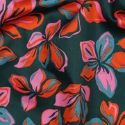 COTTON SATIN FLOWERS DARK GREEN (thumbnail) #2